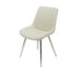 Taupe PU Dining Chair with Chrome legs. Diamond shape stitching on back of seat.
