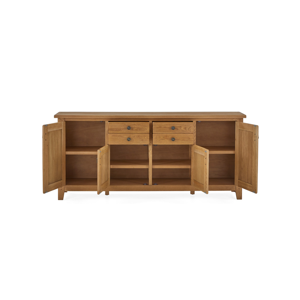 Burford Extra Large Sideboard with doors and drawers open