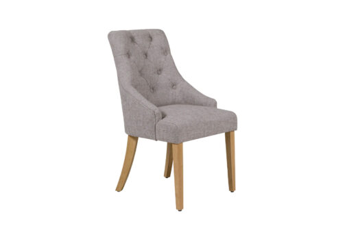 Natural dining chair with solid oak legs
