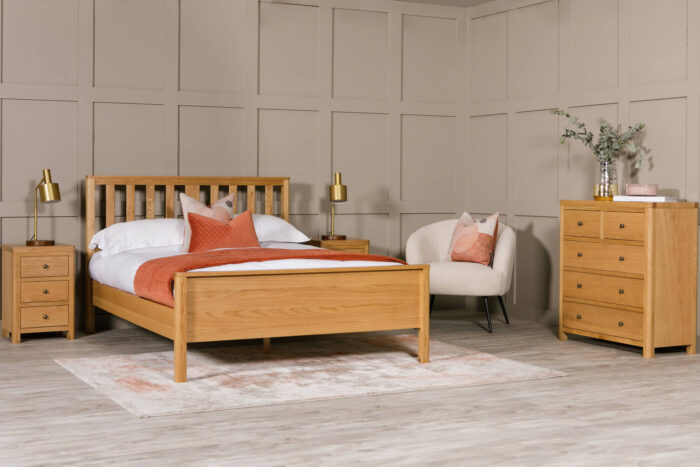 Renata 5ft Bedframe - Low Footboard - Oak - Image 7