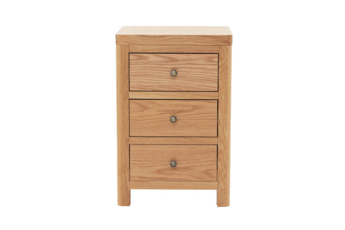 Renata Bedside Locker 3 Drawer - Oak - Image 2