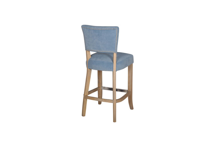 Duke Bar Chair Velvet - Blue - Image 2
