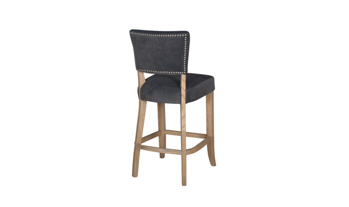 Duke Bar Chair Velvet - Dark Grey - Image 2
