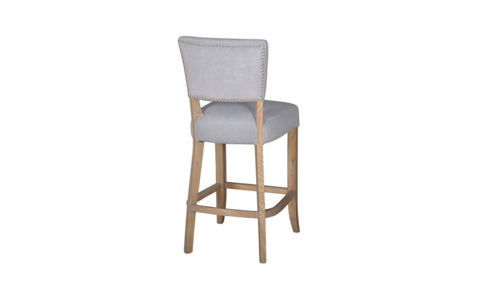 Duke Bar Chair Velvet - Light Grey - Image 2