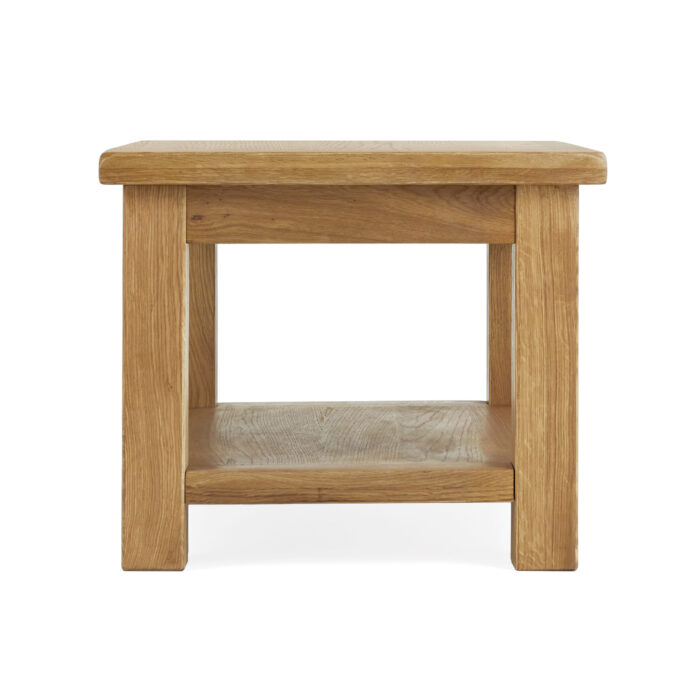 oak rectangular coffee table with storage shelf underneath