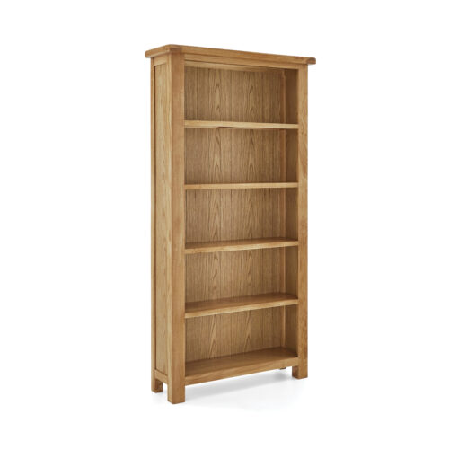 tall narrow wide 5 shelf oak bookcase