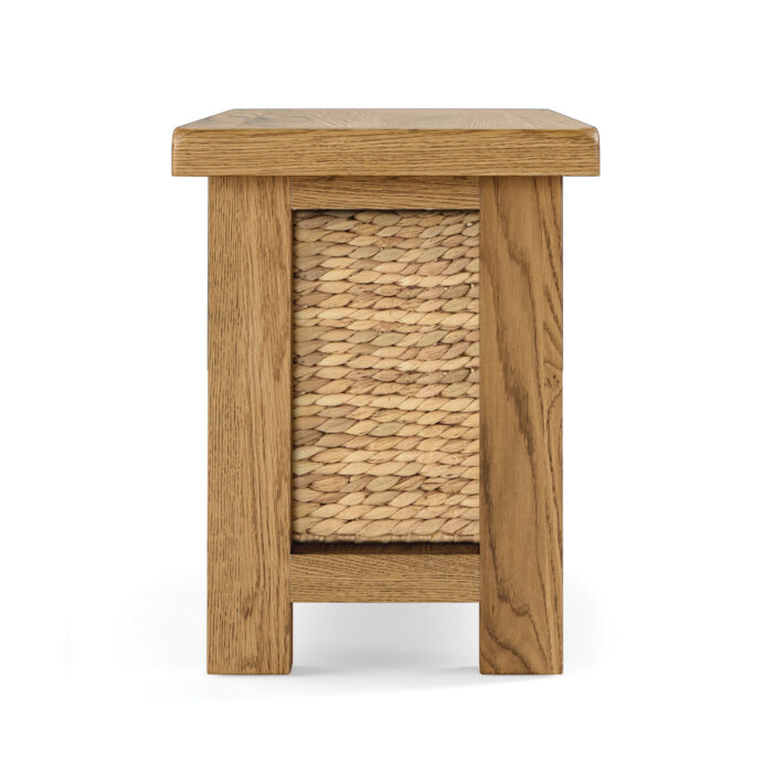 Salisbury Oak Bench with Baskets - Image 3